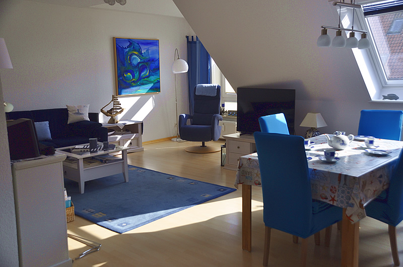 Wohnzimmer Blaue Sprotte Raum zum Essen, zum Lesen, zum Chillen